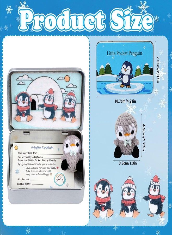 JULEASEL Little Pocket Penguin, Mini pengy in a Tin Box, Travel Buddy, Cute Penguin Collectible for Winter Decor, Friendship, Thoughtful Gifts - Image 2